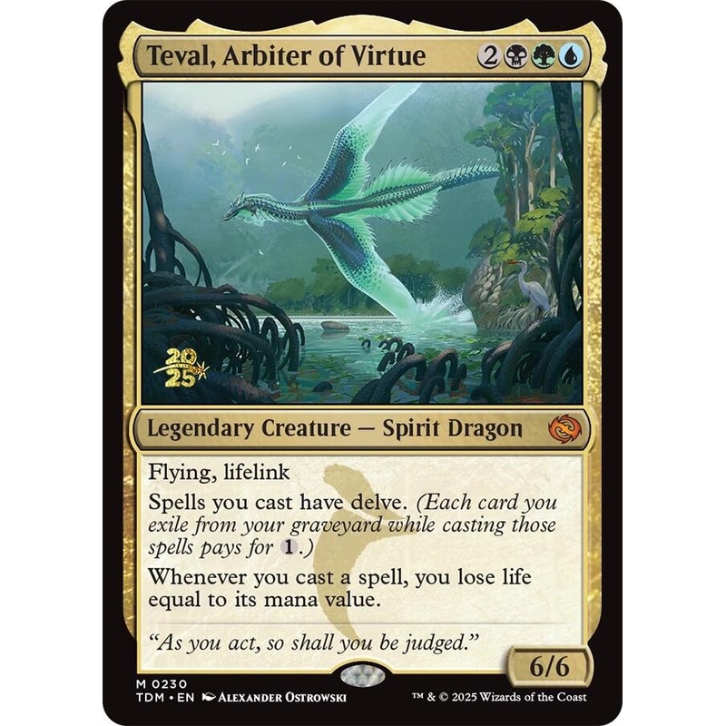 Teval, Arbiter of Virtue [Tarkir: Dragonstorm Prerelease Promos]