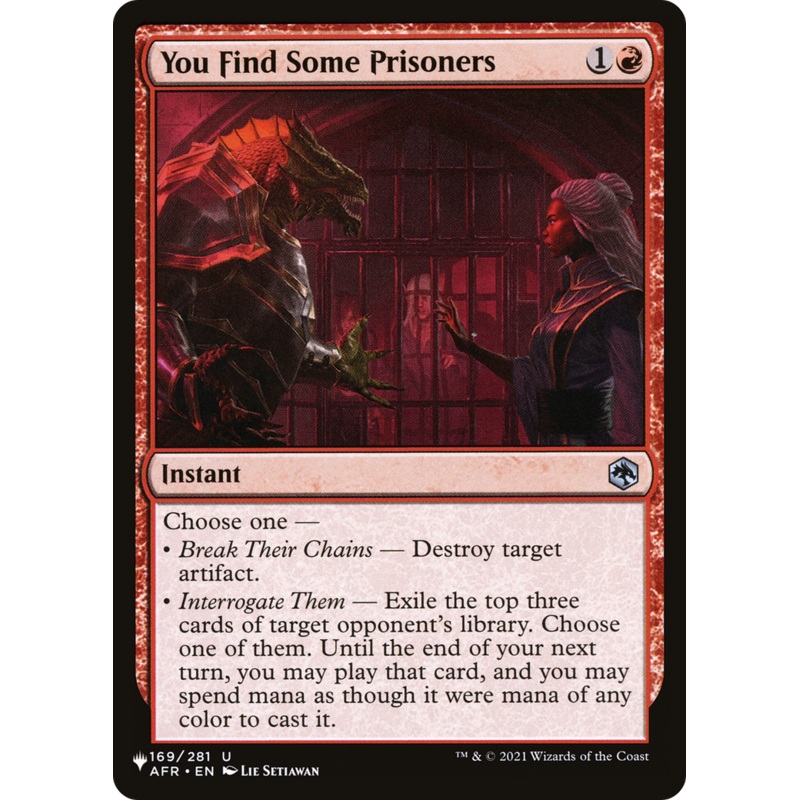 You Find Some Prisoners [The List]