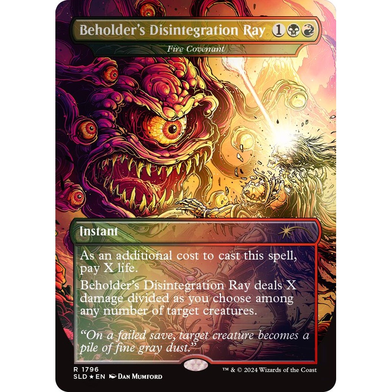 Beholder’s Disintegration Ray – Fire Covenant (Rainbow Foil) [Secret Lair Drop Series]