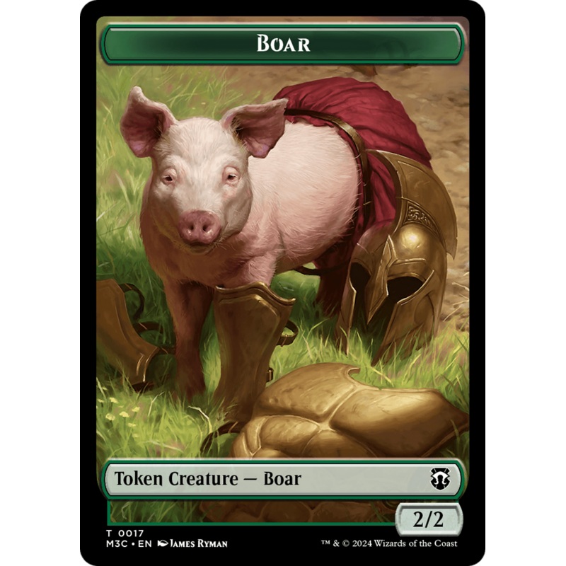 Boar (Ripple Foil) // Forest Dryad Double-Sided Token [Modern Horizons 3 Commander Tokens]