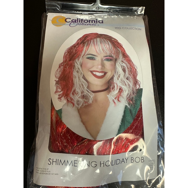 California Costumes Christmas Shimmering Red & White Holiday Bob