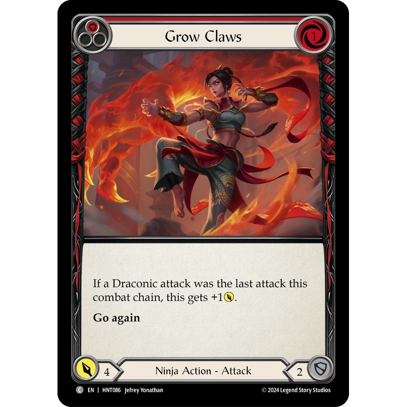 Grow Claws (Red) [HNT086] (The Hunted)  Rainbow Foil