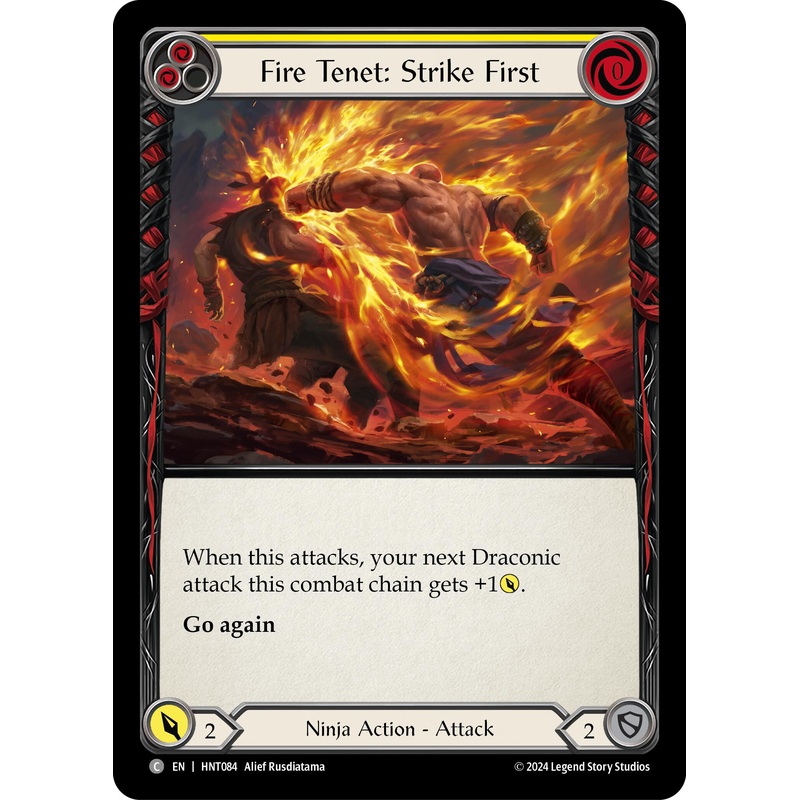 Fire Tenet: Strike First (Yellow) [HNT084] (The Hunted)  Rainbow Foil