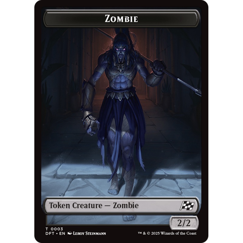 Zombie Warrior // Zombie (0003) Double-Sided Token [Aetherdrift Tokens]