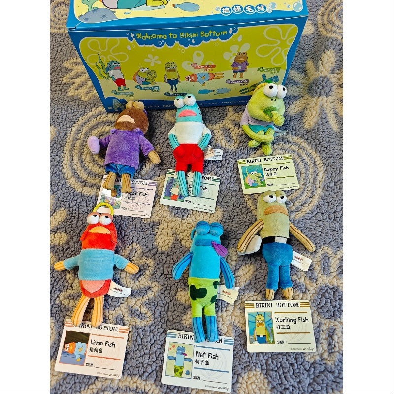 Bikini Bottom Buddies Whimsical Plush Series Whole Set Opened