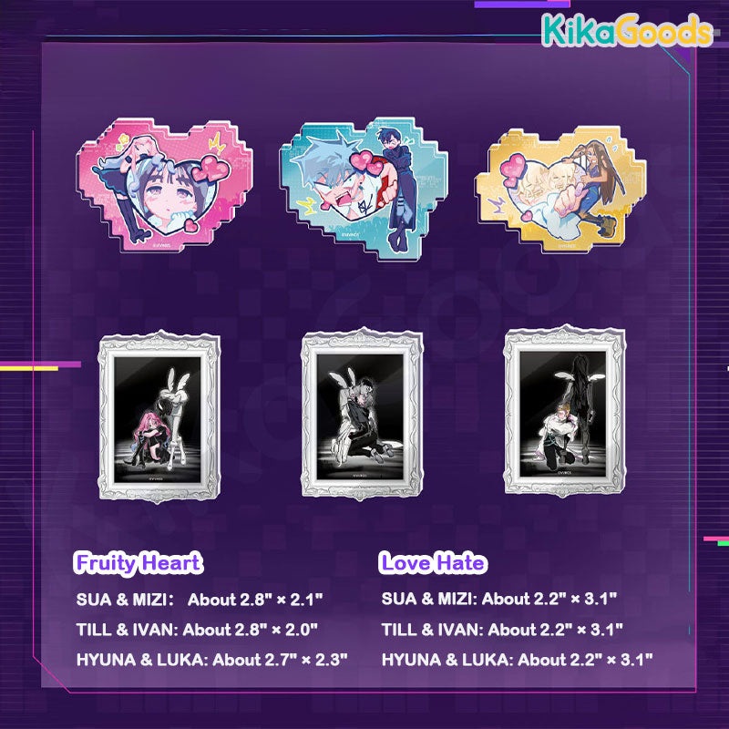 Alien Stage DLC Love Hate & Fruity Heart Series Acrylic Fridge Magnets Blind Box
