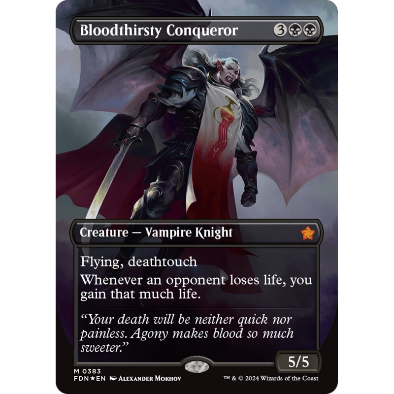Bloodthirsty Conqueror (Borderless) (Mana Foil) [Foundations]