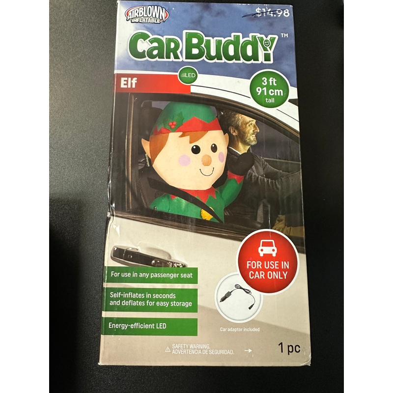 Airblown Inflatable Car Buddy LED Elf 3ft New in box