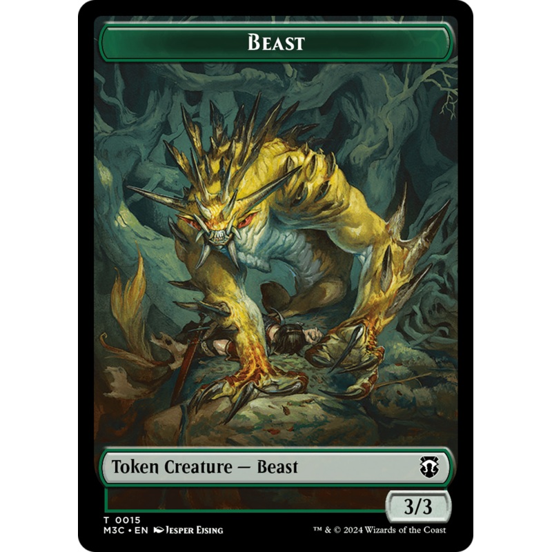 Beast (0015) (Ripple Foil) // Insect (0025) Double-Sided Token [Modern Horizons 3 Commander Tokens]