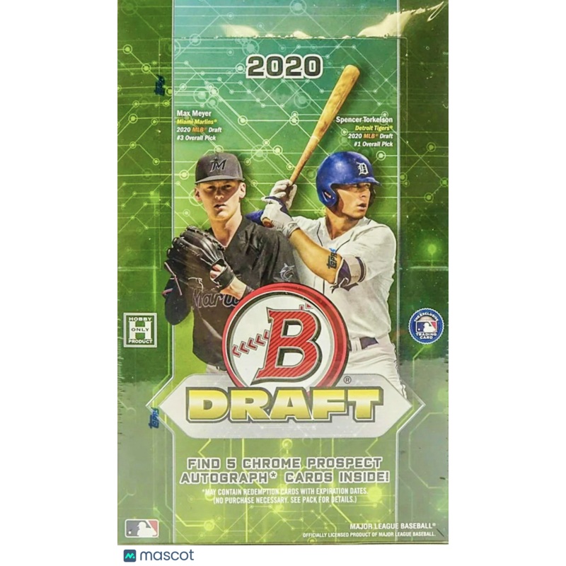 2020 Bowman Draft Baseball Jumbo Hobby Box 5 Chrome Autos *Torkelson, JWalker