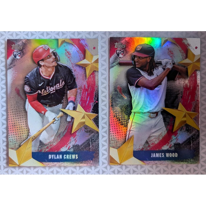 2025 Topps Series 1 Stars of MLB Baseball Card SMLB Dylan Crews and James Wood Rookie Cards Washington Nationals