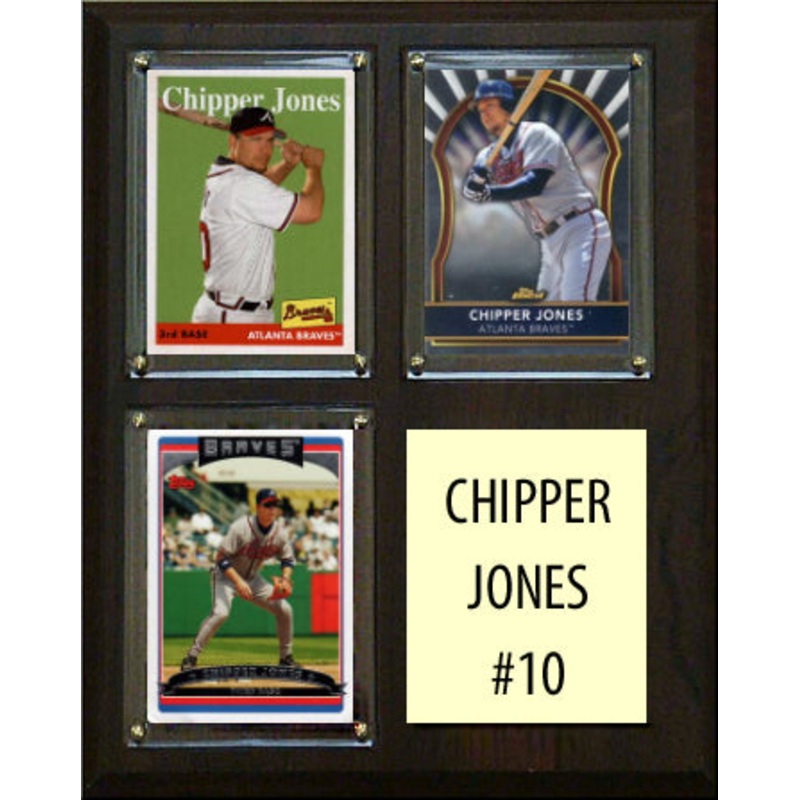 Chipper Jones #10  3 Card Plaque Topps Bowman 2023 2024 Atlanta Braves