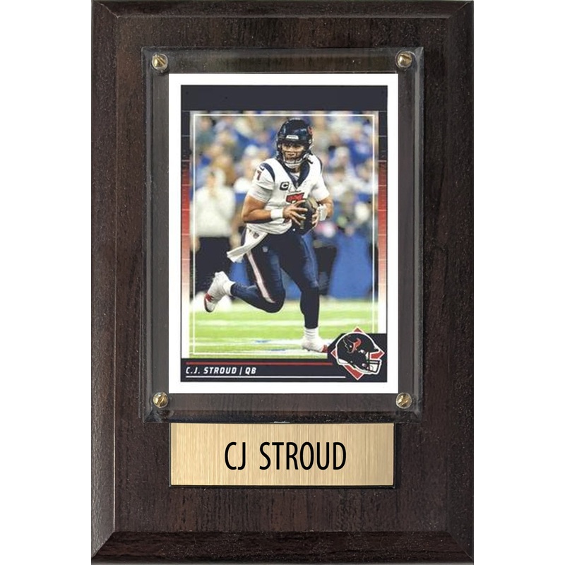CJ Stroud Houston Texans 2025 2024 Donruss Score Prizm Topps 4×6 Gift Plaque