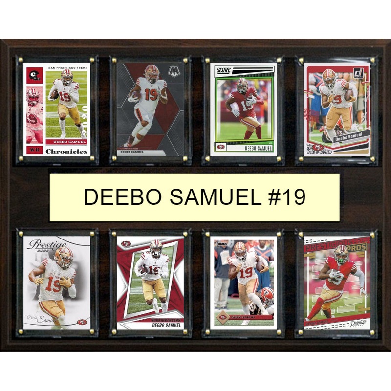 Deebo Samuel 8 Card Plaque Donruss Fleer Topps 2023 2024 San Francisco 49ers