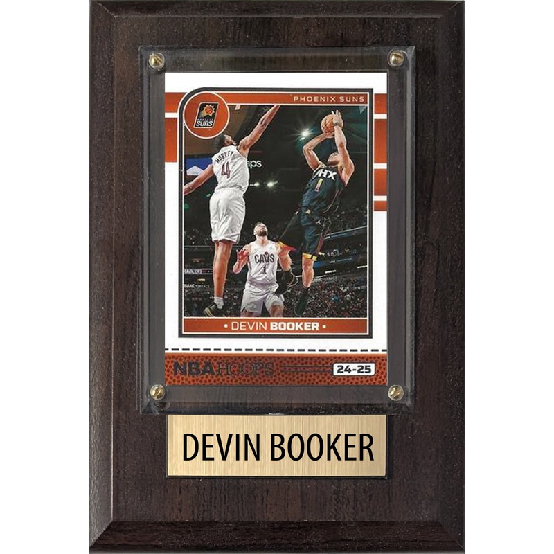 Devin Booker Phoenix Suns 2025 2024 Donruss Score Prizm Topps 4×6 Gift Plaque