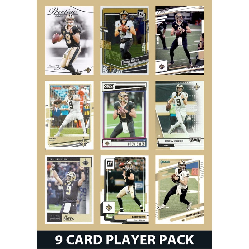 Drew Brees 9 Card Legend Pack Donruss 2023 2024 2025 Topps Panini Score New Orleans Saints