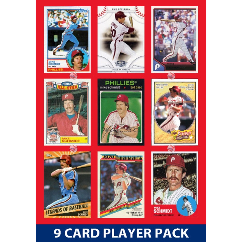 Mike Schmidt Phliadelphia Phillies 9 Card Legend Pack Topps Bowman 2025 2024 2023