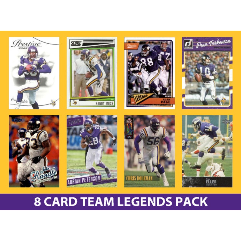 Minnesota Vikings 8 Card Legends Pack Donruss Topps Panini Randy Moss