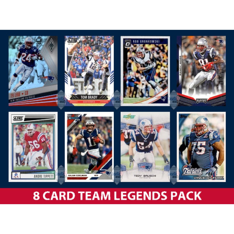 New England Patriots 8 Card Legends Pack Donruss Topps Panini Tom Brady Gronk
