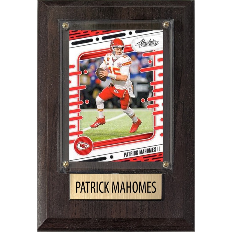 Patrick Mahomes Kansas City Chiefs 2025 2024 Donruss Score Prizm Topps 4×6 Gift Plaque