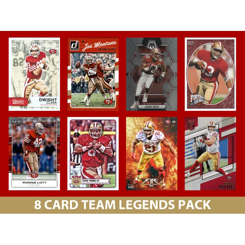 San Francisco 49ers 8 Card Legends Pack Donruss Topps Panini Rice Montana