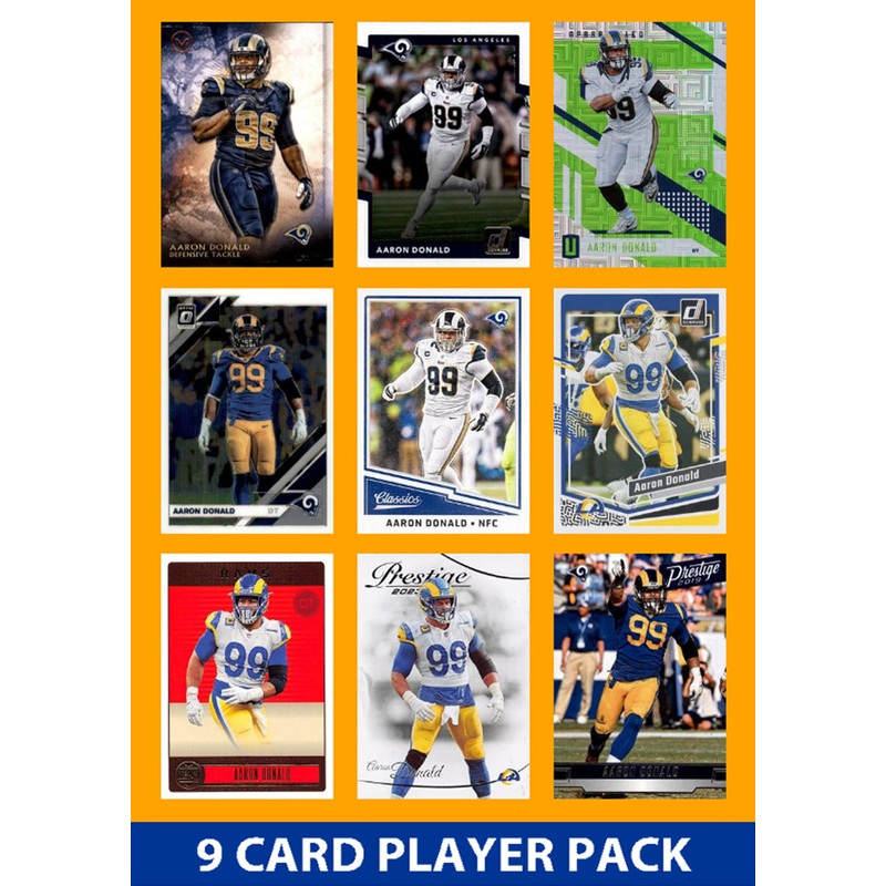 Aaron Donald 9 Card Player Pack 2023 2024 2025  Donruss Panini Score LA Rams