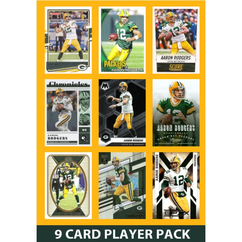 Aaron Rodgers 9 Card Player Pack 2023 2024 2025 Donruss Panini Score Green Bay Packers