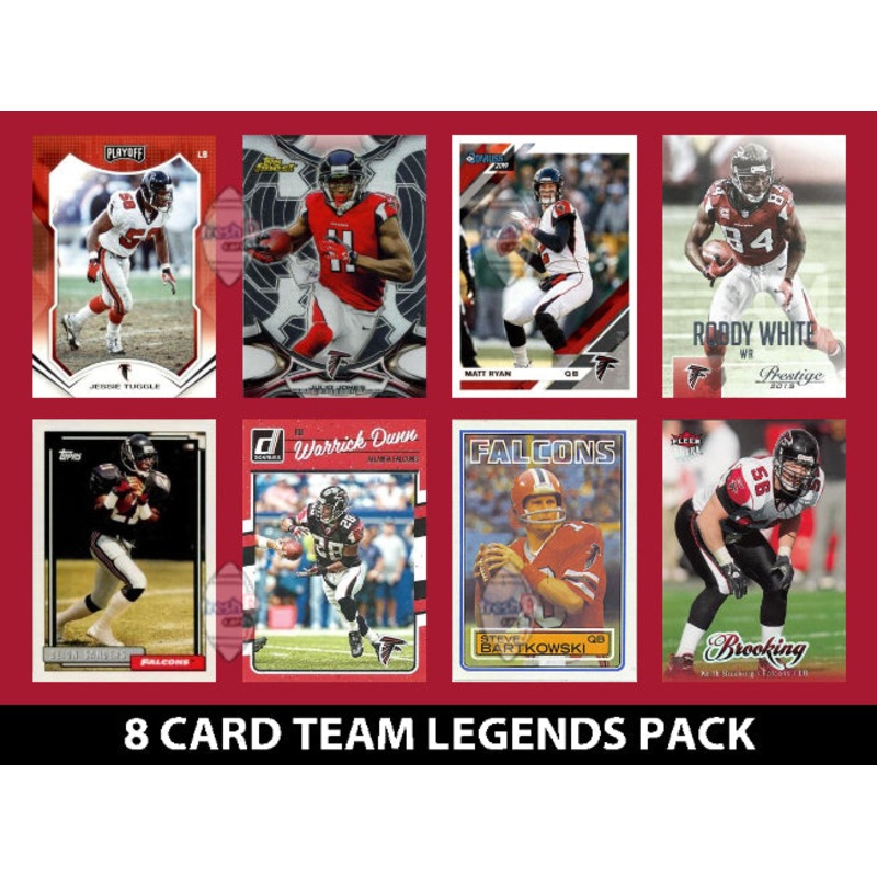Atlanta Falcons 8 Card Legends Pack Donruss Topps Panini Deion Sanders Matt Ryan