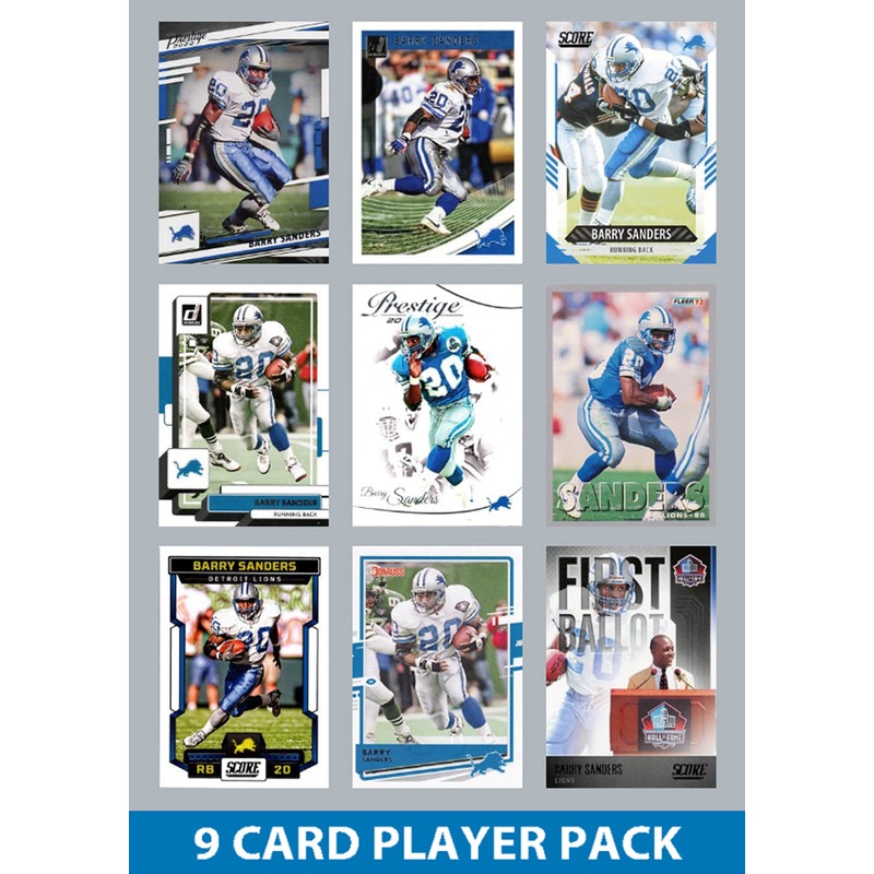 Barry Sanders 9 Card Legend  Pack 2024 2025 Donruss Topps Panini Score Detroit Lions