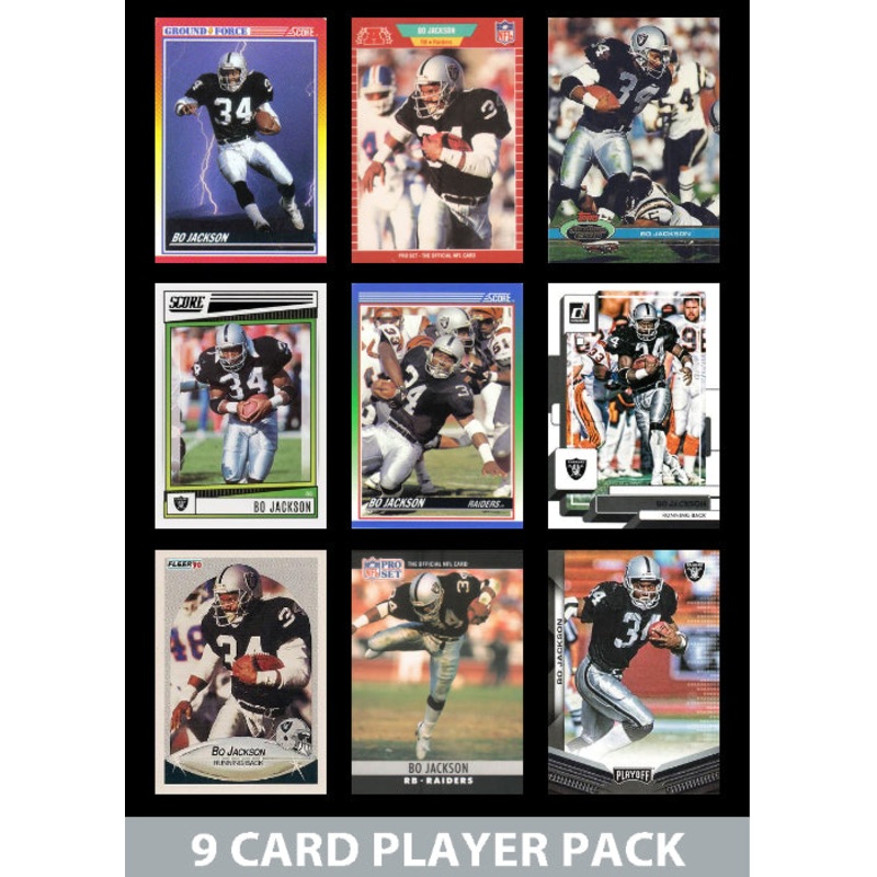 Bo Jackson 9 Card Legend Pack Donruss  2024 2025 Topps Panini Score Raiders