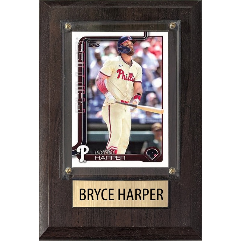 Bryce Harper Philadelphia Phillies 2025 2024 Topps Bowman 4×6 Gift Plaque