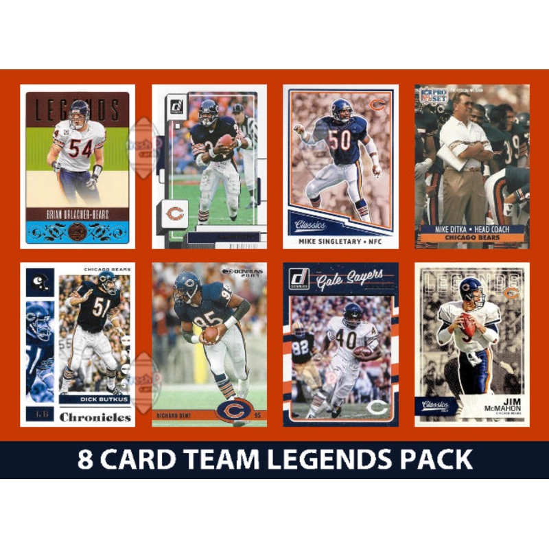 Chicago Bears 8 Card Legends Pack Donruss Topps Panini Walter Payton Ditka Sayers