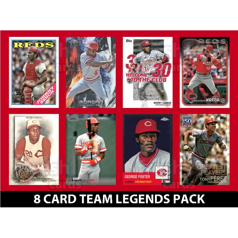 Cincinnati Reds 8 Card Legends Pack 2024 2023 Topps Bowman Votto Bench Larkin