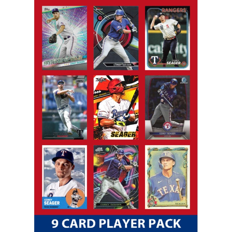 Corey Seager Texas Rangers 9 Card Player Pack 2025 2024 Topps Bowman