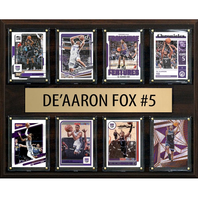 De’Aaron Fox 8 Card Plaque Donruss Hoops Fleer 2025 2024 Sacramento Kings