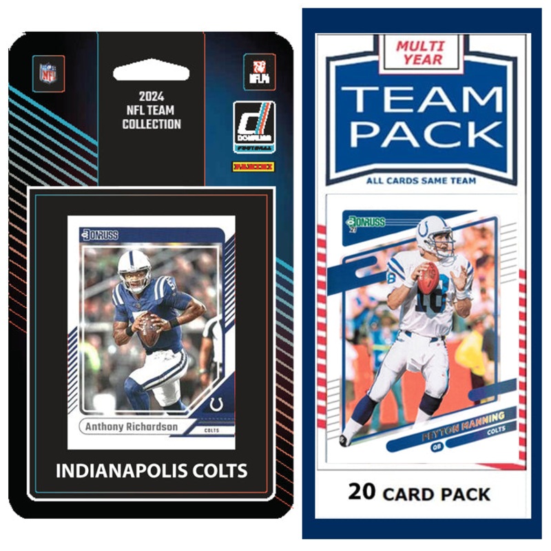 Indianapolis Colts Team Pack 20 Cards Peyton Manning + 2024 Donruss Team Set Richardson