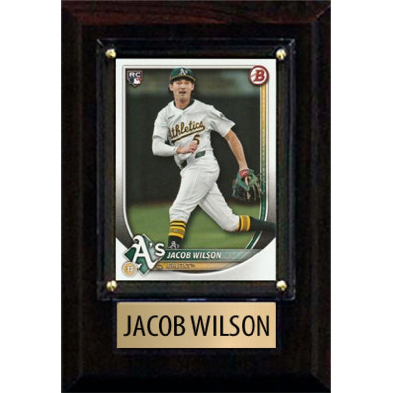 Jacob Wilson 2025 Bowman Topps Oakland Las Vegas Athletics 4×6 Plaque