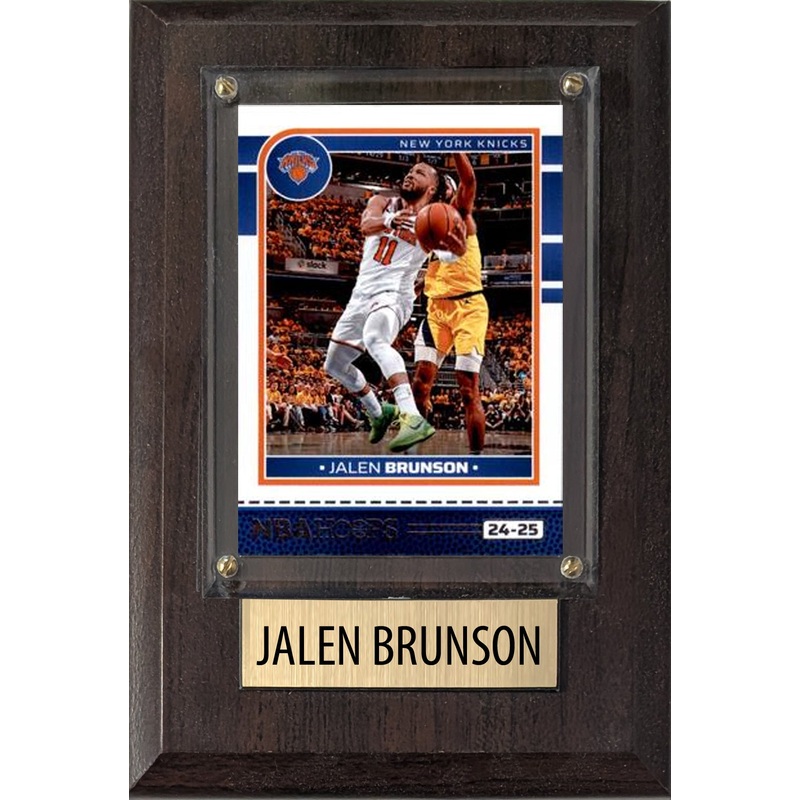Jalen Brunson new York Knicks 2025 2024 Donruss Score Prizm Topps 4×6 Gift Plaque