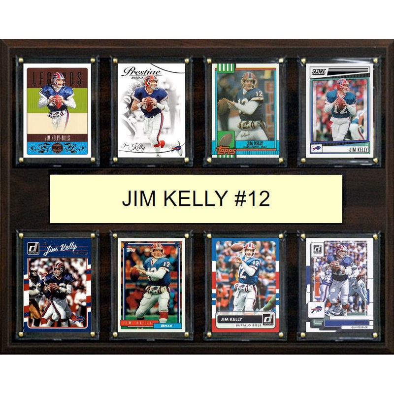 Jim Kelly 8 Card Plaque Donruss Fleer Topps 2023 2024 Buffalo Bills