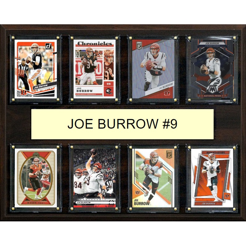 Joe  Burrow 8 Card Plaque Donruss Fleer Topps 2023 2024 Cincinnati Bengals