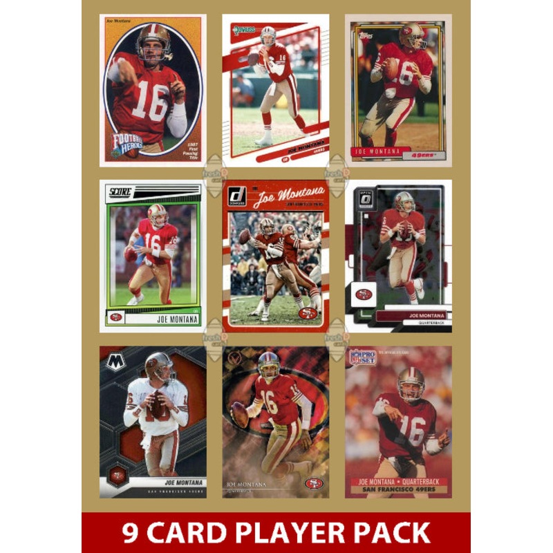 Joe Montana 9 Card Legend Pack 2024 2025 Donruss Topps Panini Score San Francisco 49ers