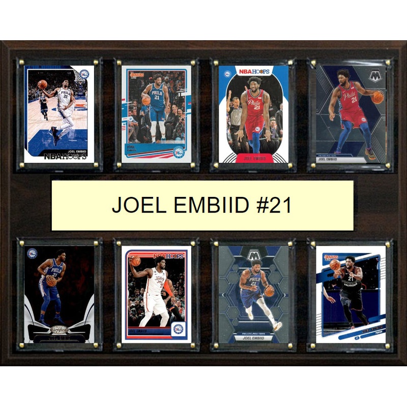 Joel Embiid 8 Card Plaque Donruss Hoops Fleer Topps 2025 2024 Philadelphia 76ers