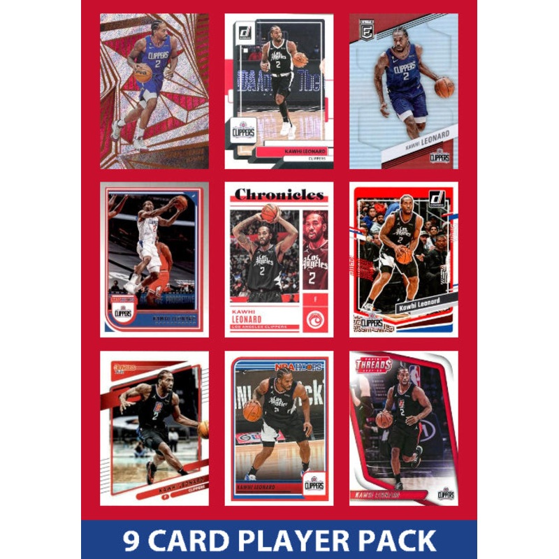 Kawhi Leonard 9 Card Player Pack 2023-24 Hoops Donruss Panini Los Angeles Clippers