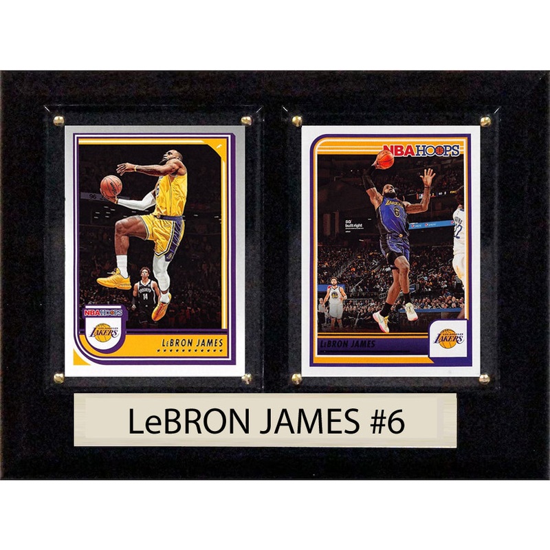 LeBron James 2 Card Plaque 2023 2024 2025 6″ x 8″ Los Angeles Lakers