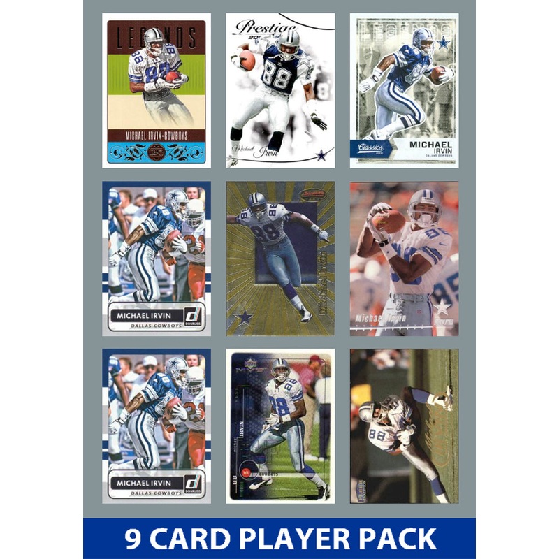 Michael Irvin 9 Card Legend Pack Donruss 2023 2024 2025 Topps Panini Score Dallas Cowboys