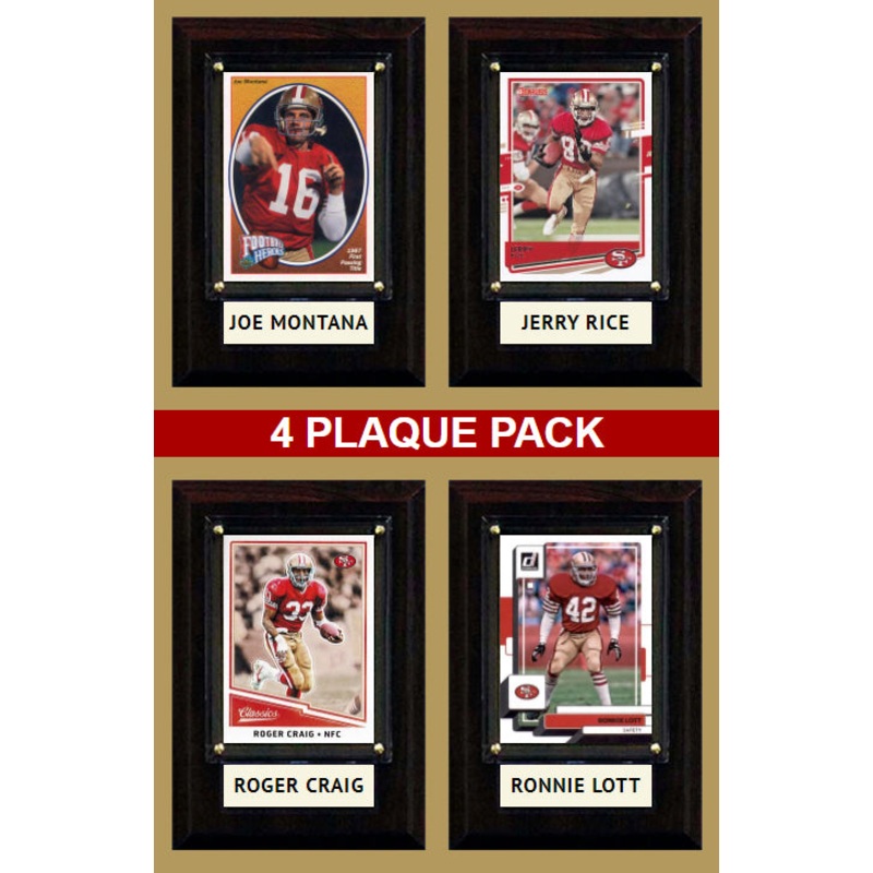 San Francisco 49ers Plaque Pack Joe Montana Jerry Rice Craig Lott 4×6