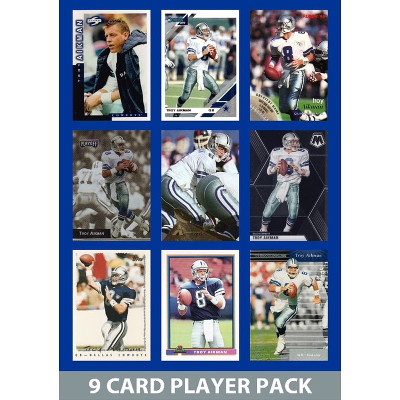 Troy Aikman 9 Card Legend Pack  2024 2025 Donruss Topps Panini Score Dallas Cowboys