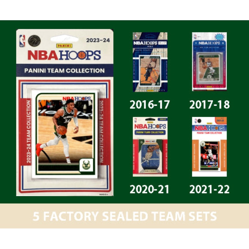 2023-24 NBA HOOPS Milwaukee Bucks Team Set MultiPack Giannis 2022 2018 2019 (Copy)