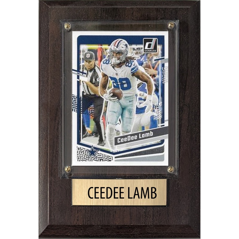 CeeDee Lamb Dallas Cowboys 2025 2024 Donruss Score Prizm Topps 4×6 Gift Plaque