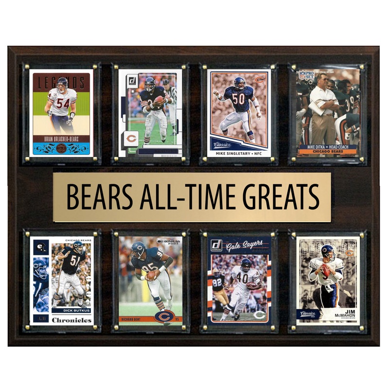 Chicago Bears All Time Greats Legends Plaque 8 Cards Walter Payton Gale Sayers Butkus Ditka